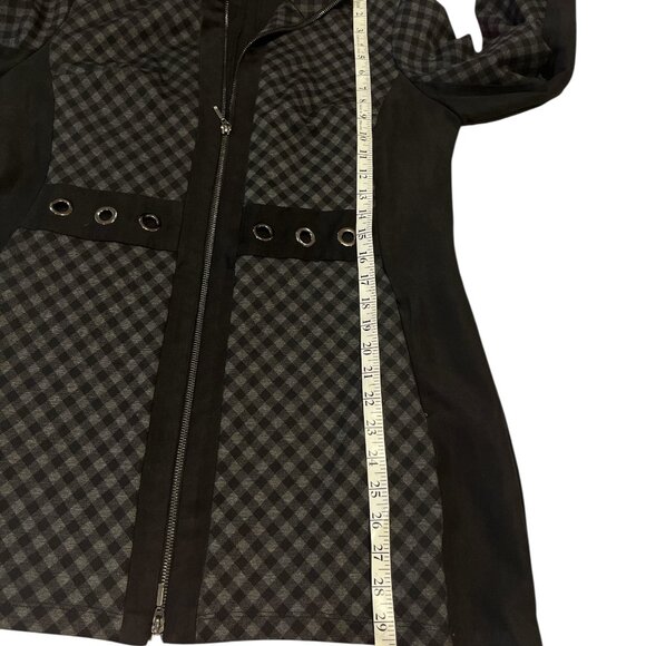 MICHAEL TYLER 🇨🇦 Coat Size Medium Zip Up Houndstooth Pattern Stretchy - Picture 8 of 9